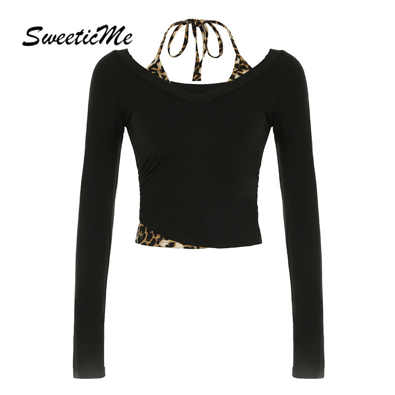 SweeticMe เสื้อยืดแฟชั่นสตรีแขนยาวทรงสลิมฟิตทุกการแข่งขัน