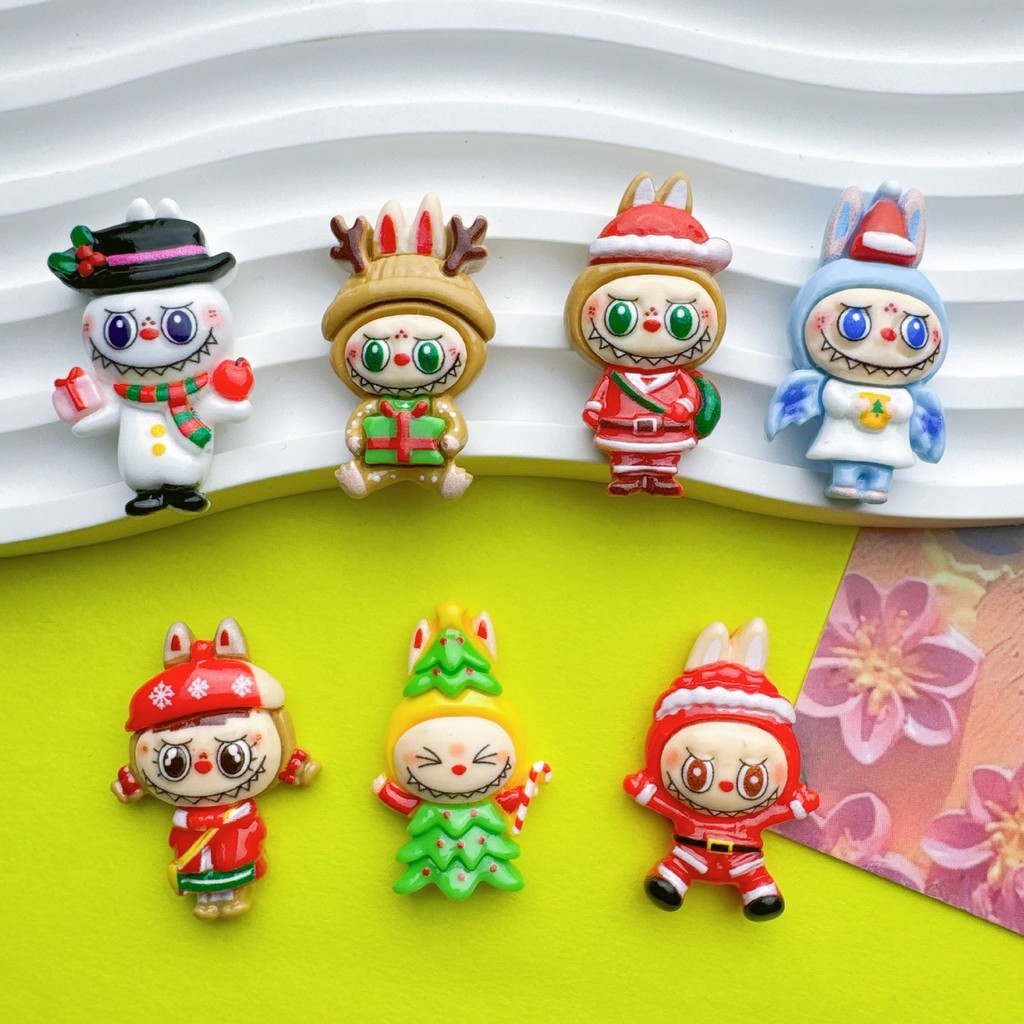 การ์ตูนคริสมาสต์เล็กๆน้อยๆอุปกรณ์เรซิน Karabbu DIY กิ๊บติดผมแฮนด์เมดเชือกผมแม่เหล็กติดตู้เย็นจี้เครื่องประดับวัสดุ