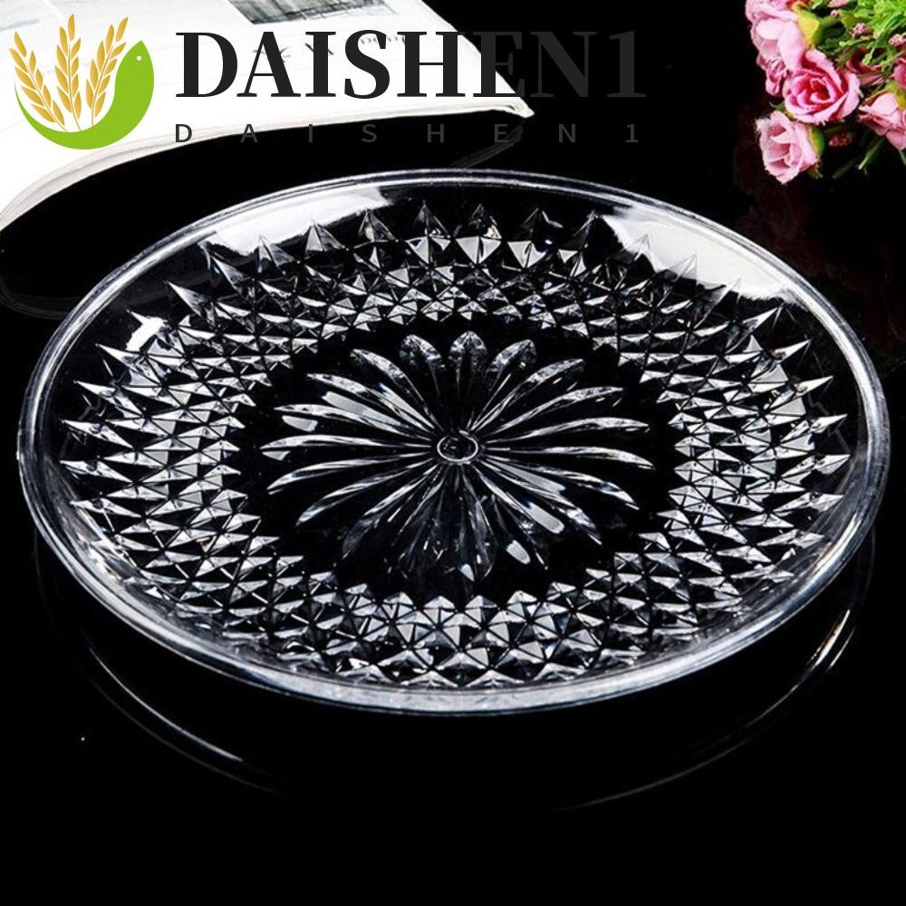Daishen1 จานผลไม้โปร่งใสพร้อมฝาปิดสร้างสรรค์ตกแต่งงานฝีมืออุปกรณ์ครัวสําหรับ Ktv ประหยัดพื้นที่อบเค้กอาหารถาดตัวอย่าง