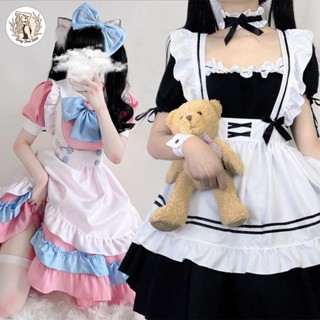 ชุดเมดแม่บ้านโลลิต้า ชุดแม่บ้าน ชุดคอสเพลย์ S-4XL ผ้านุ่มใส่…