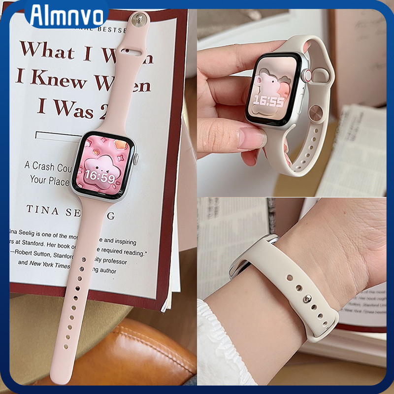 สายนาฬิกาซิลิโคนบางเฉียบ for Apple Watch Series 11 10 46 มม. 9 8 7 45 41 6 for IWatch Ultra/SE 3 2 49 มม. 40 มม. 42 มม.