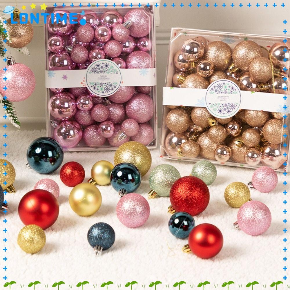 Lontime 42PCS ลูกบอลต้นคริสต์มาส,พลาสติก 7 สีชุดลูกบอลคริสต์มาส,คุณภาพสูง Suspensable 3 ซม.4 ซม.5 ซม.Xmas เครื่องประดับ Ball Party
