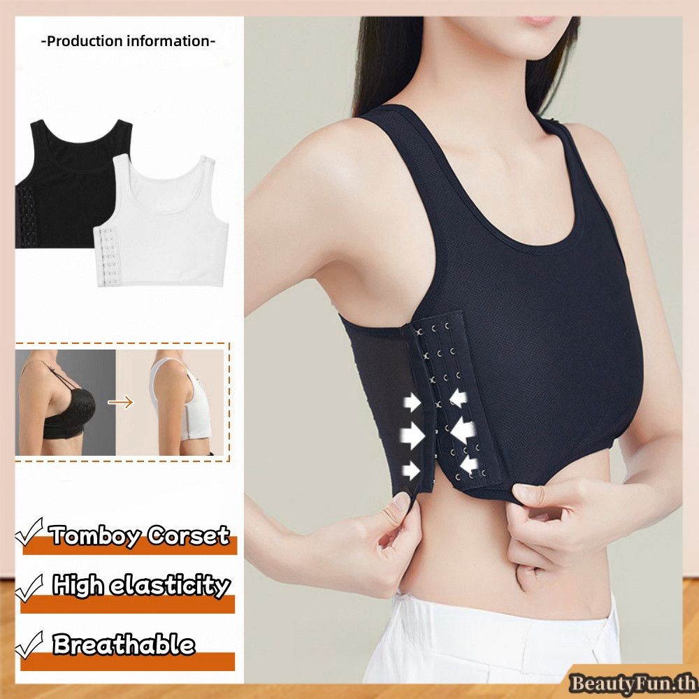 ✅COD 2 ชิ้น Binder Les Corset Tomboy ชุดชั้นในทอมบอยไซส์ใหญ่ สายรัดหน้าอกแบบบางระบายอากาศได้ดีเป็นพิเศษพร้อมตะขอด้านข้าง