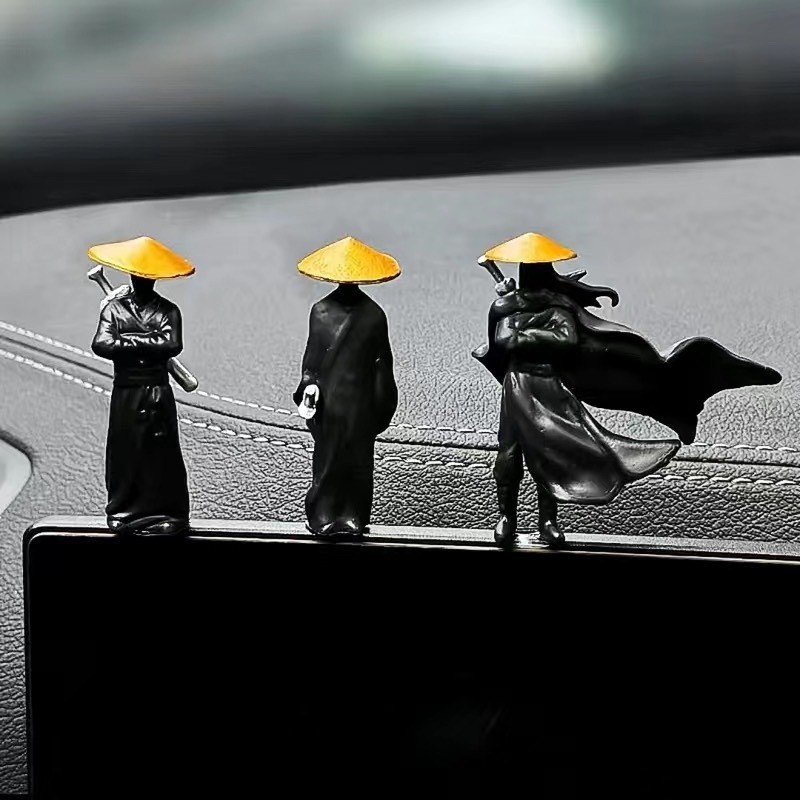 Mini Swordsman Model Decorative Chinese Kung Fu Swordsman Model/Set-Car Dashboard Decorative-ประณีต Creative Desktop Decorative