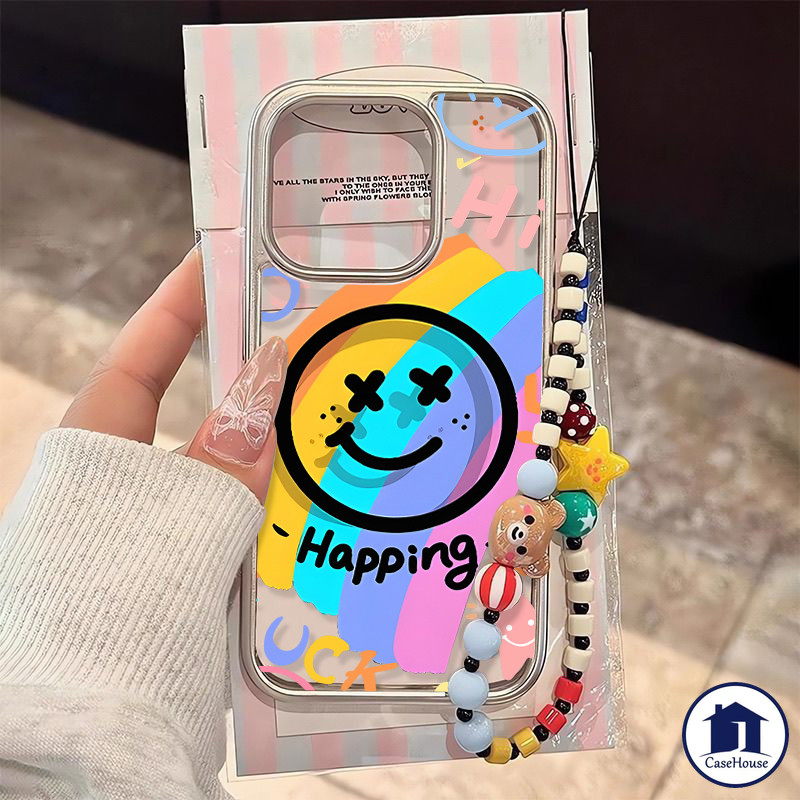 เคสนิ่มชุบใสหน้ายิ้มสีสันสดใส เข้ากันได้กับ iPhone 13 15 Pro Max XR 16 14 12 11 Pro Max 7 16 Plus 14 16 Pro X SE XS Max