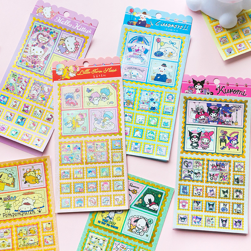 SANRIO สติ๊กเกอร์ซานริโอสมุดวางแผนสติ๊กเกอร์ตกแต่งฉลากเครื่องเขียน