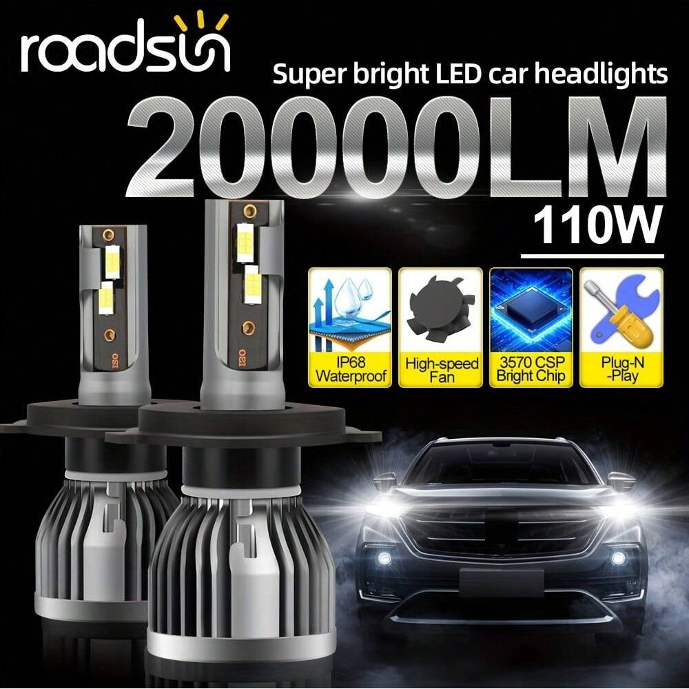 Y2ชิ้น881 H3 9012 H27ไฟหน้ารถ LED 880 H11 H7 9005 9006 H4 H13 9007 9004 6500K สีขาว12V 24V สูงต่ำแสง