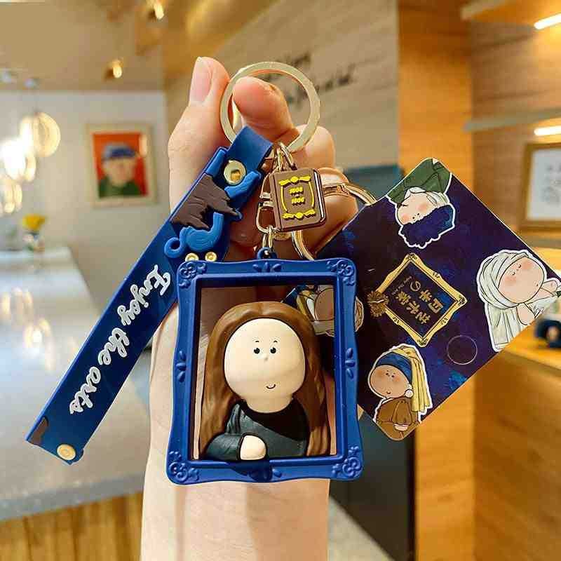 สร้างสรรค์เดือนครึ่งศิลปินพวงกุญแจ/การ์ตูนแวนโก๊ะตุ๊กตาตุ๊กตาจี้ของขวัญขนาดเล็ก - รูปที่ 4