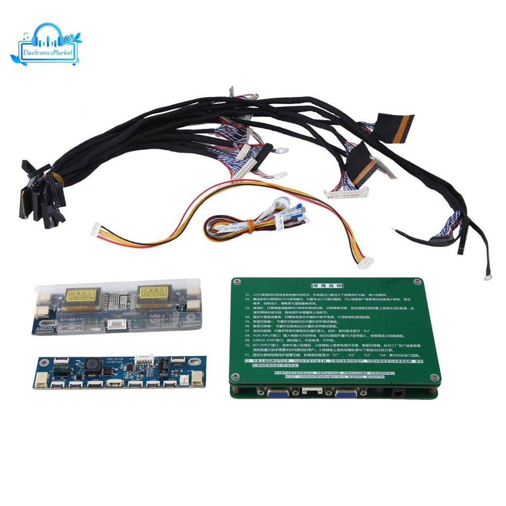 คอมพิวเตอร์แล็ปท็อปทีวี LCD LED Test TOOL Kit ชุดเครื่องทดสอบหน้าจอทดสอบ LED สําหรับซ่อมหน้าจอจอแสดงผล 14 PCS LVDS สาย