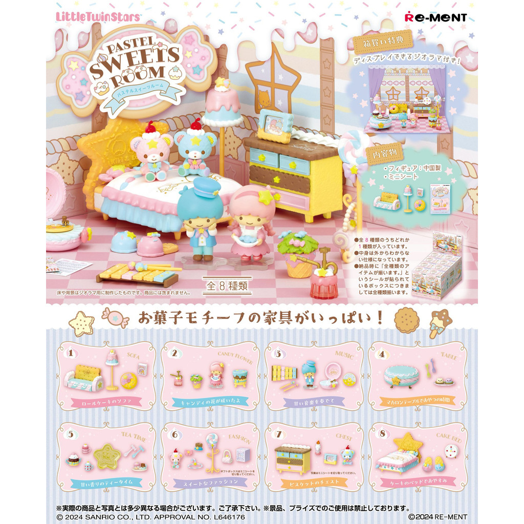 ในสต็อก Japan Re-ment Sanrio Gemini บ้านขนมสีชมพู ไข่กล่องเกษียณ