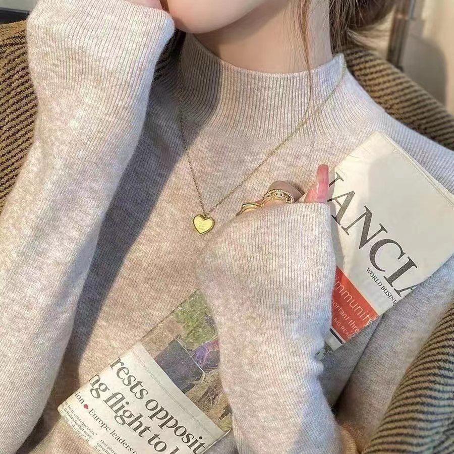 ความร้อน เสื้อผ้าชั้นใน ผู้หญิงครึ่งคอสูงถักฤดูใบไม้ร่วงและฤดูหนาวชั้นด้านในด้านล่าง การทําตัวให้ผอม ใหม่ สูงสุด