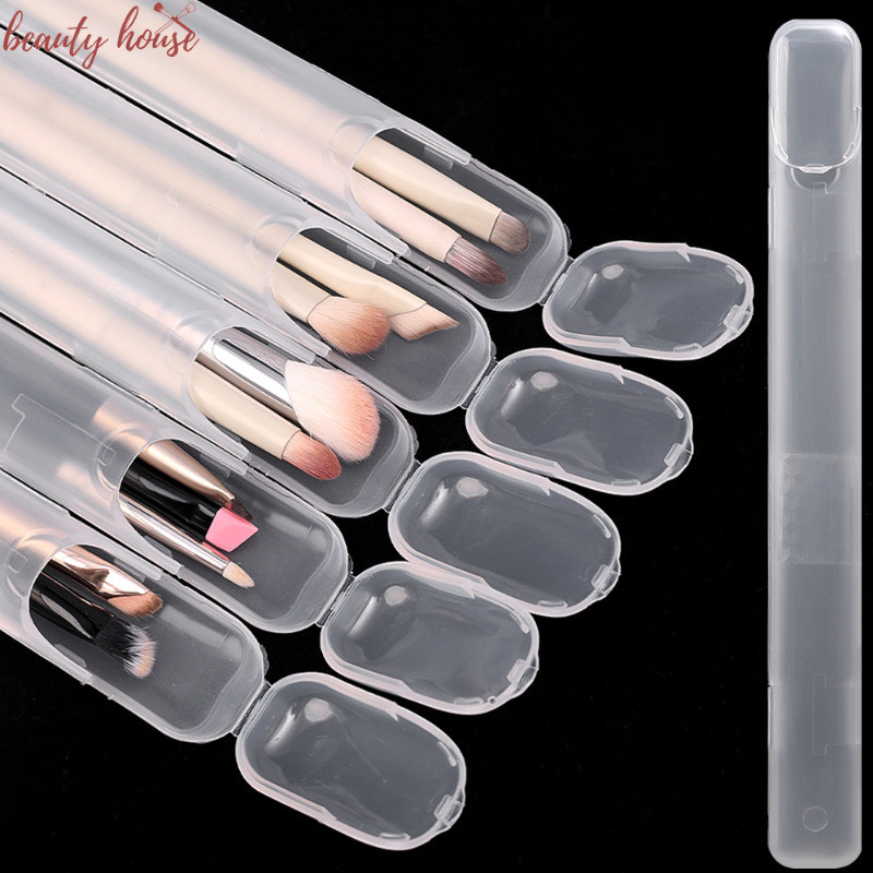 กล่องเก็บแปรงแต่งหน้าแบบใส-ภาชนะเครื่องมือความงามพร้อมฝาปิด-กล่องเก็บตะเกียบ-แบบพกพาอเนกประสงค์-กล่องใส่ดินสอเขียนคิ้ว-แปรงแต่งหน้าจัด