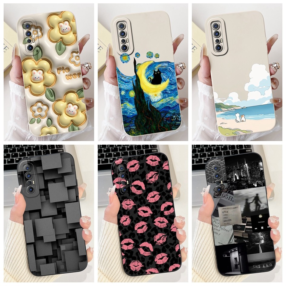 สําหรับoppo Reno3 Proปลอกความงามทาสีซิลิโคนเหลวนุ่มกล้องเลนส์ป้องกันสําหรับReno 3 Pro 4G CPH2035 เคสโทรศัพท์