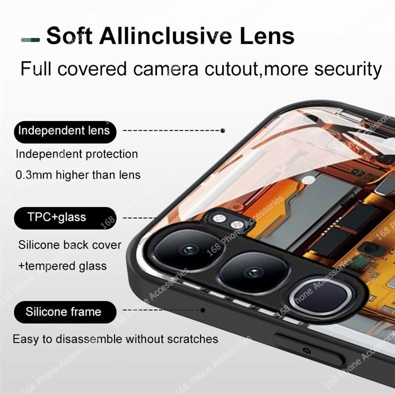 เคส Vivo Y200 5G เคสแผงวงจร PCBA กระจกเย็นหล่อโทรศัพท์เคสเครื่องลมเทคโนโลยีเทรนด์ความรู้สึกโทรศัพท์สําหรับเด็กผู้ชายนักเรียนผู้ชาย - รูปที่ 4