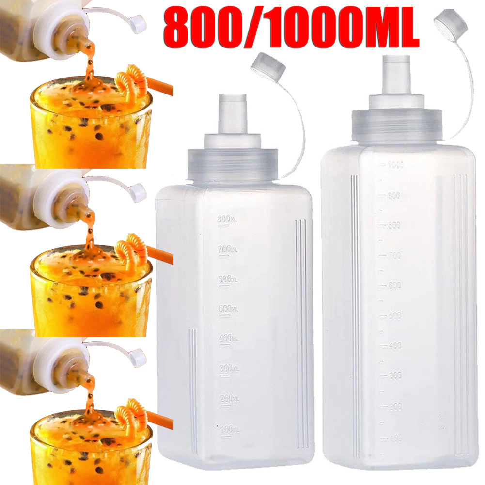 800/1000มล ขวดพลาสติกบีบเครื่องปรุงขนาดใหญ่-ภาชนะบรรจุสลัดซอสแบบพกพา-ขวดจ่ายซอสป้องกันการรั่วสําหรับของเหลวน้ํามันซอสบาร์บีคิว