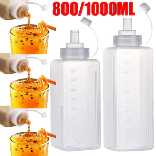 800/1000มล ขวดพลาสติกบีบเครื่องปรุงขนาดใหญ่-ภาชนะบรรจุสลัดซอสแบบพกพา-ขวดจ่ายซอสป้องกันการรั่วสําหรับของเหลวน้ํามันซอสบาร์บีคิว
