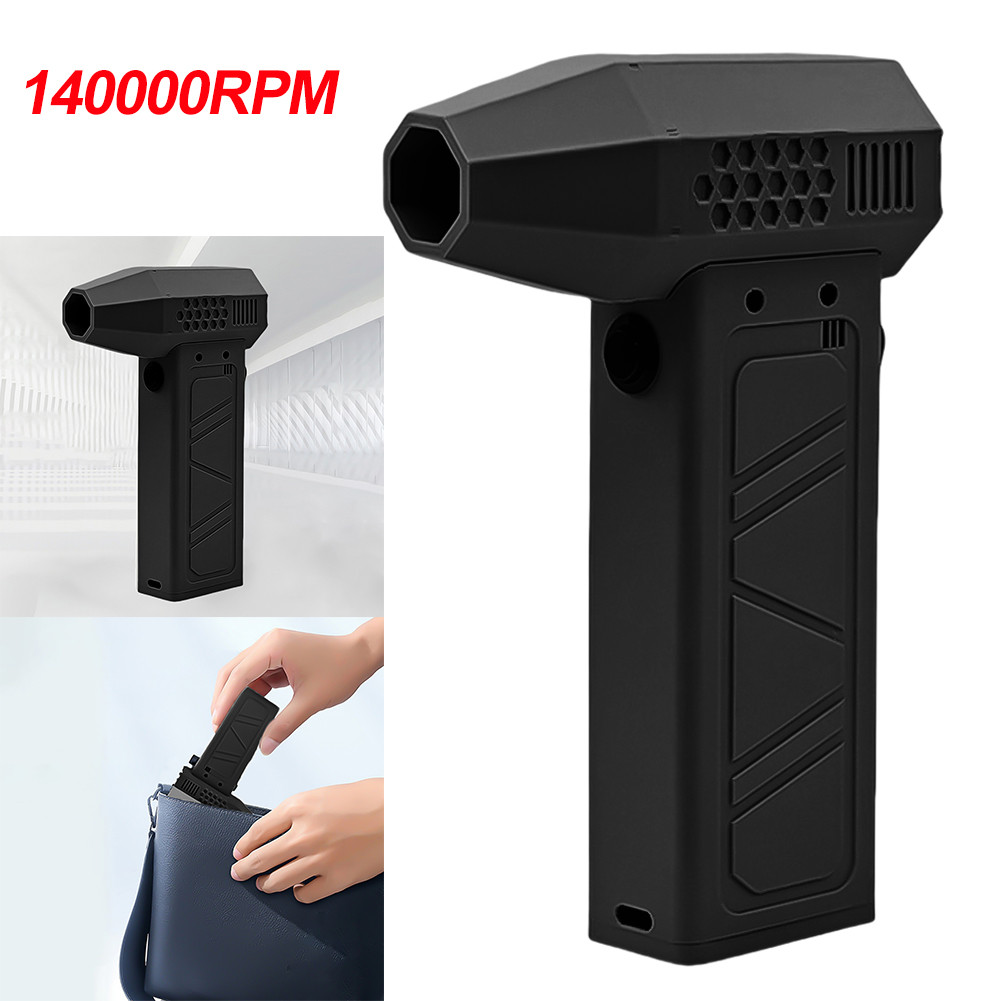 จัดส่งในกรุงเทพฯ 140000Rpm Mini Turbo Jet Fan 64m/s เครื่องเป่าลมรุนแรงมอเตอร์ไร้แปรงพัดลมฝุ่น (สีดํา