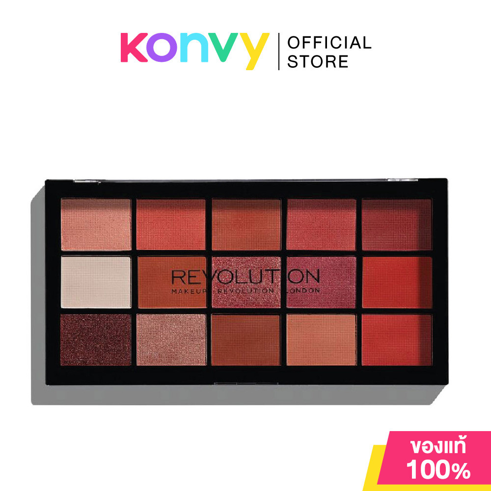 Makeup Revolution Re-loaded Eyeshadow Palette 16.5g เมคอัพ รีโวลูชั่น พาเลทอายแชโดว์ 15 เฉดสี.