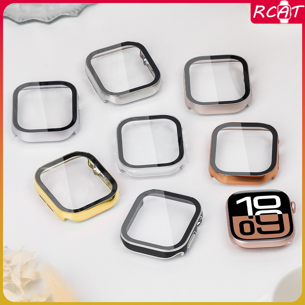 กระจกนิรภัยชุบสำหรับ for Apple Watch Ultra/SE 3 2 49 มม. IWatch Series 11 10 9 8 7 SE 6 5 4 3 40 41 44 45 มม.