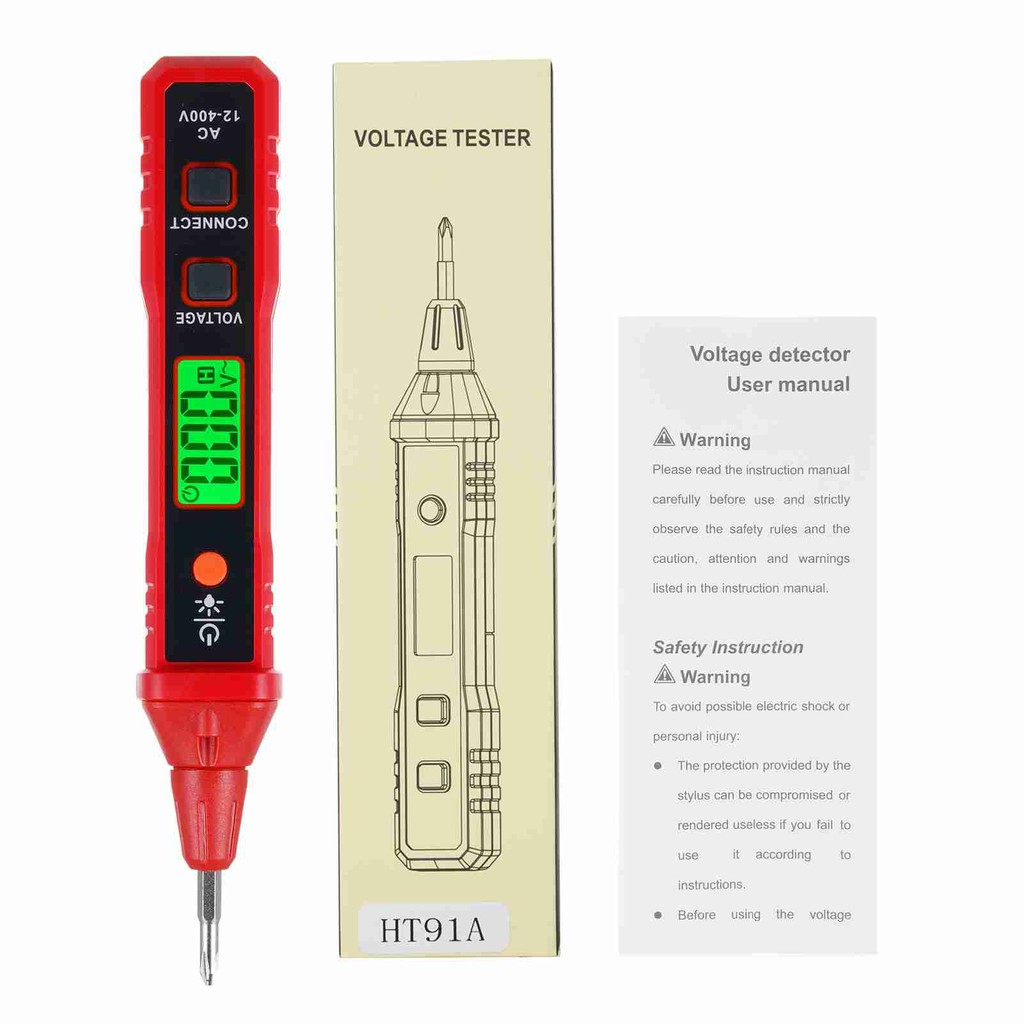 Habotest HT91A เครื่องทดสอบแรงดันไฟฟ้า AC แบบไม่สัมผัสเครื่องตรวจจับแรงดันไฟฟ้าแบบดิจิตอลปากกาทดสอบไ