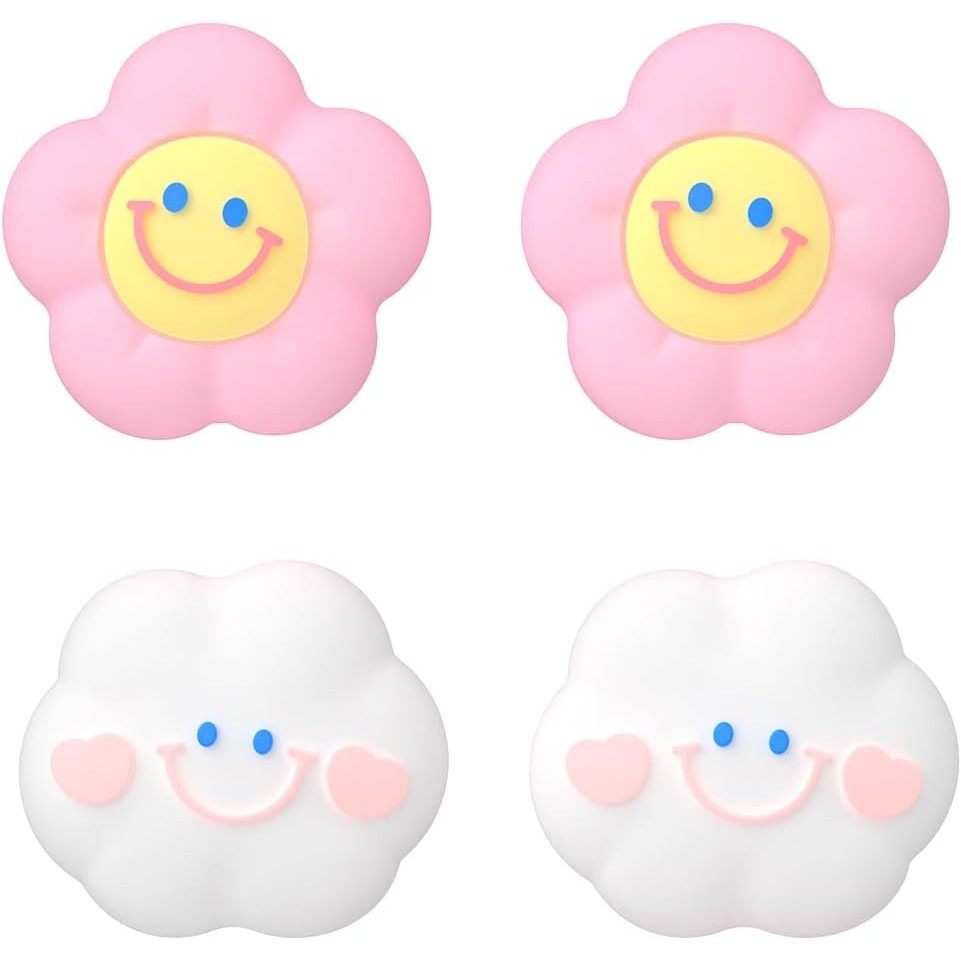 Thumb Grip Caps, 4 ชิ้นน่ารักจอยสติ๊กฝาครอบใช้งานร่วมกับ Switch/OLED/Switch Lite, ซิลิโคนเกรดอาหาร Thumbstick ฝาครอบสําหรับสวิทช์