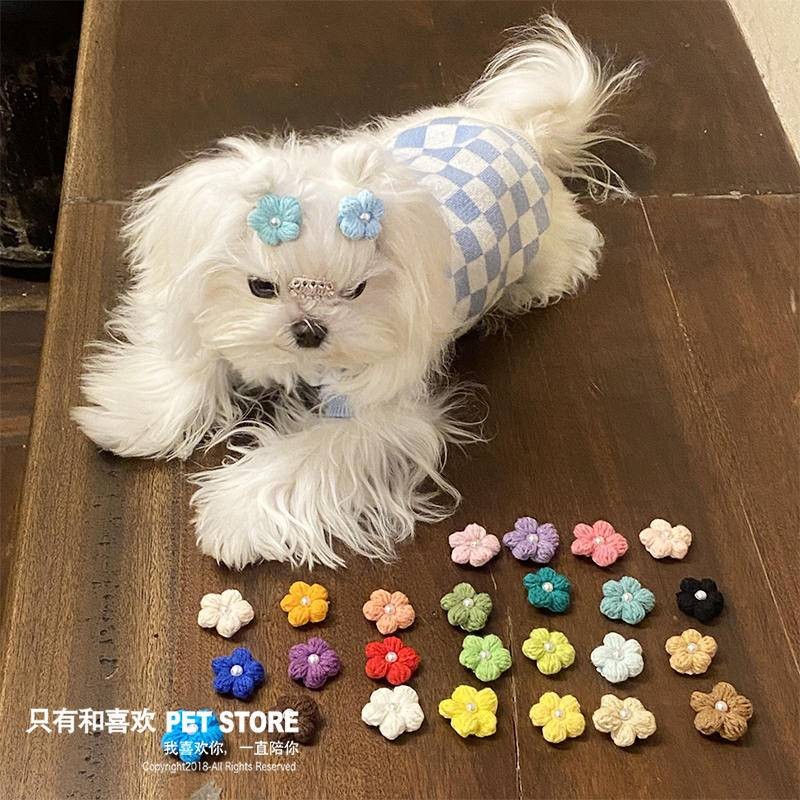 กิ๊บติดผมสัตว์เลี้ยงแฮนด์เมด Mini Hair Breaks สัตว์เลี้ยง BB คลิปโบว์ Shihtzu กิ๊บติดผมอุปกรณ์เสริมแมว Headwear Yorkshire Marzis Bichon