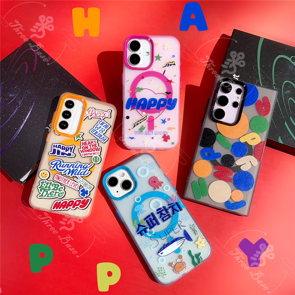 ฝาครอบแม่เหล็ก Candy ปลอก JIN HAPPY Wireless Charger สําหรับ Samsung S26 ULTRA S24 + S25 S23 FE S24 FE A56 A55 A36 A35 A26 A25 A17 A16 A07 A06 A15