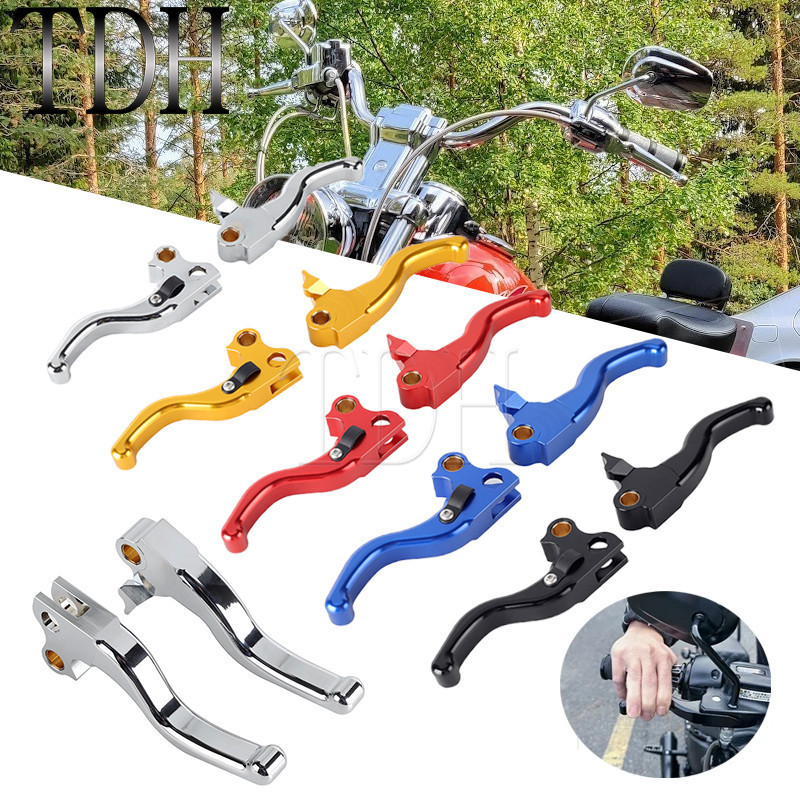 TH CNC Aluminum Motorcycle 2-Fingers 3-Fingers Brake Clutch Levers Shifter Lever For Harley Dyna FXR