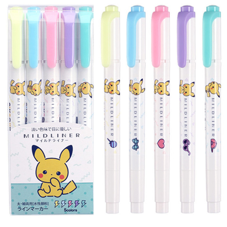 Eevee Zebra Mildliner ปากกาเน้นข้อความสองด้าน - Pikachu Eevee Little Twin Star Doraemon Toy Story