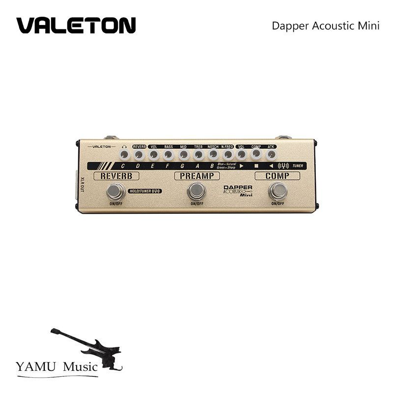 Valeton Dapper Acoustic Mini Electric-Acostic Guitar DI Analog Preamp Multi-Effects Pedal