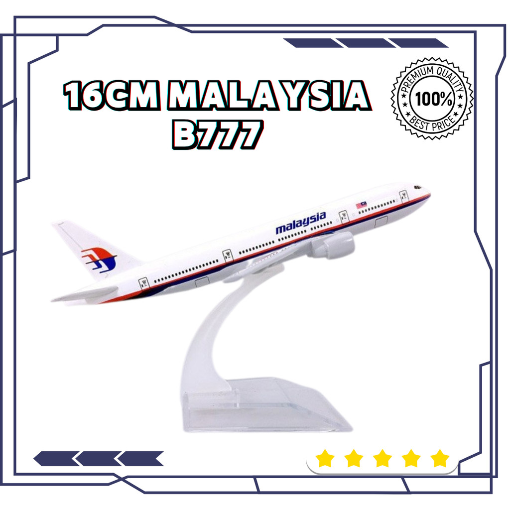 Koleksi Kapal Terbang Diecast Peสวัสดิ์ 16 ซม.Airlines mas boeing B777 เครื่องบินโลหะจําลองจอแสดงผลเ