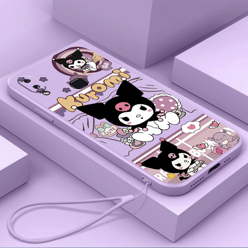 SAMSUNG ปลอกสําหรับSamsung A10S M01S A10 เคสโทรศัพท์การ์ตูนอะนิเมะKuromiพร้อมเชือกเส้นเล็กสาวความงามซิลิโคนTPU Soft Shellออกแบบใหม่กันกระแทกปกหลัง