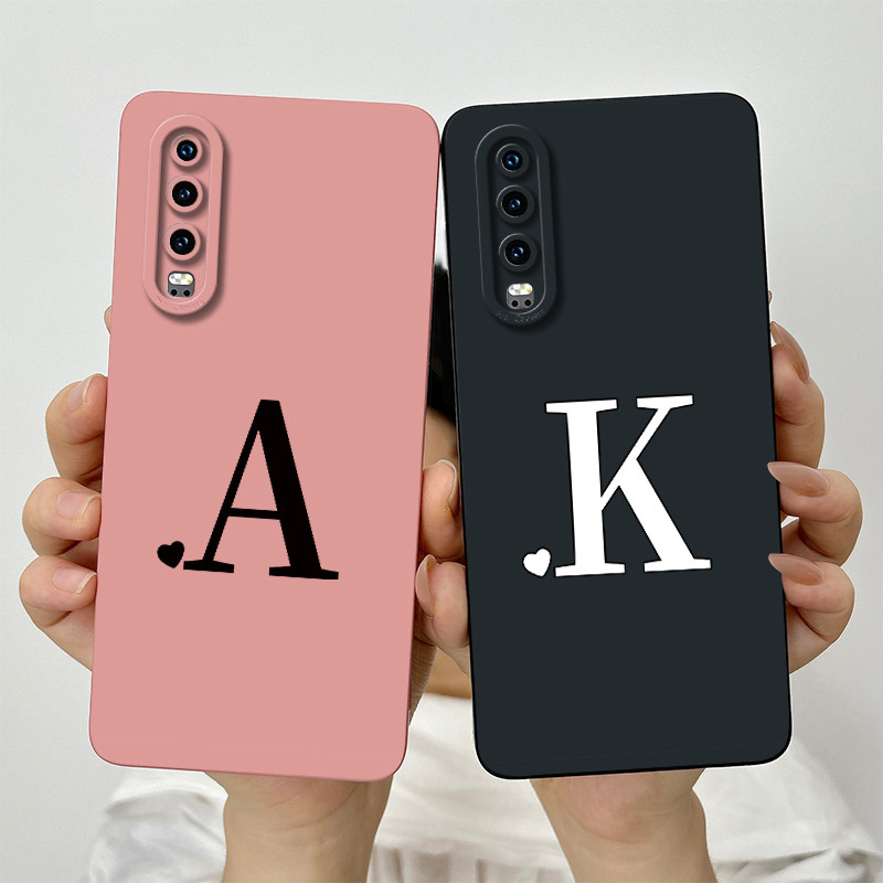 สําหรับ Huawei P30 / Huawei P30 Pro น่ารักตัวอักษรเริ่มต้นกล้องเลนส์ป้องกันกันกระแทกกรณี P 30 P30Pro ซิลิโคนนุ่มเคสโทรศัพท์
