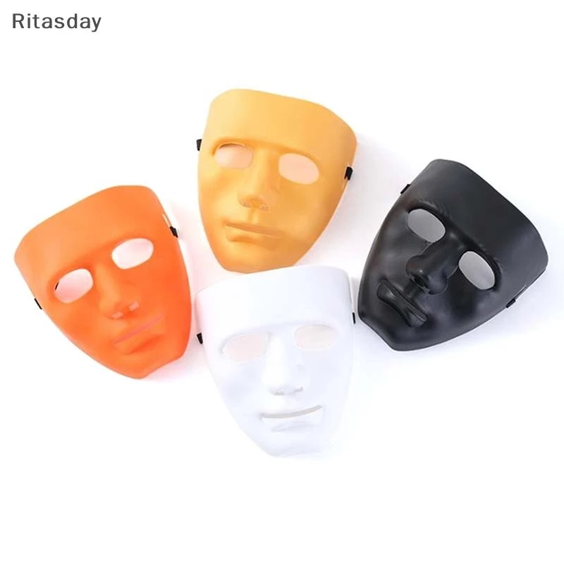 Ritasday Full Face Unisex Street Dance Party Mask คอสเพลย์สีดําสีขาวใหม่
