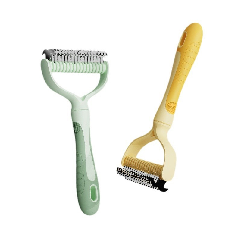 SKISOPGO แปรงขนสุนัข หวีสัตว์เลี้ยง แปรงกําจัดขนสองด้าน หวีสางขนที่พันกัน แมวและสุนัข หลากหลายสไตล์ - รูปที่ 6