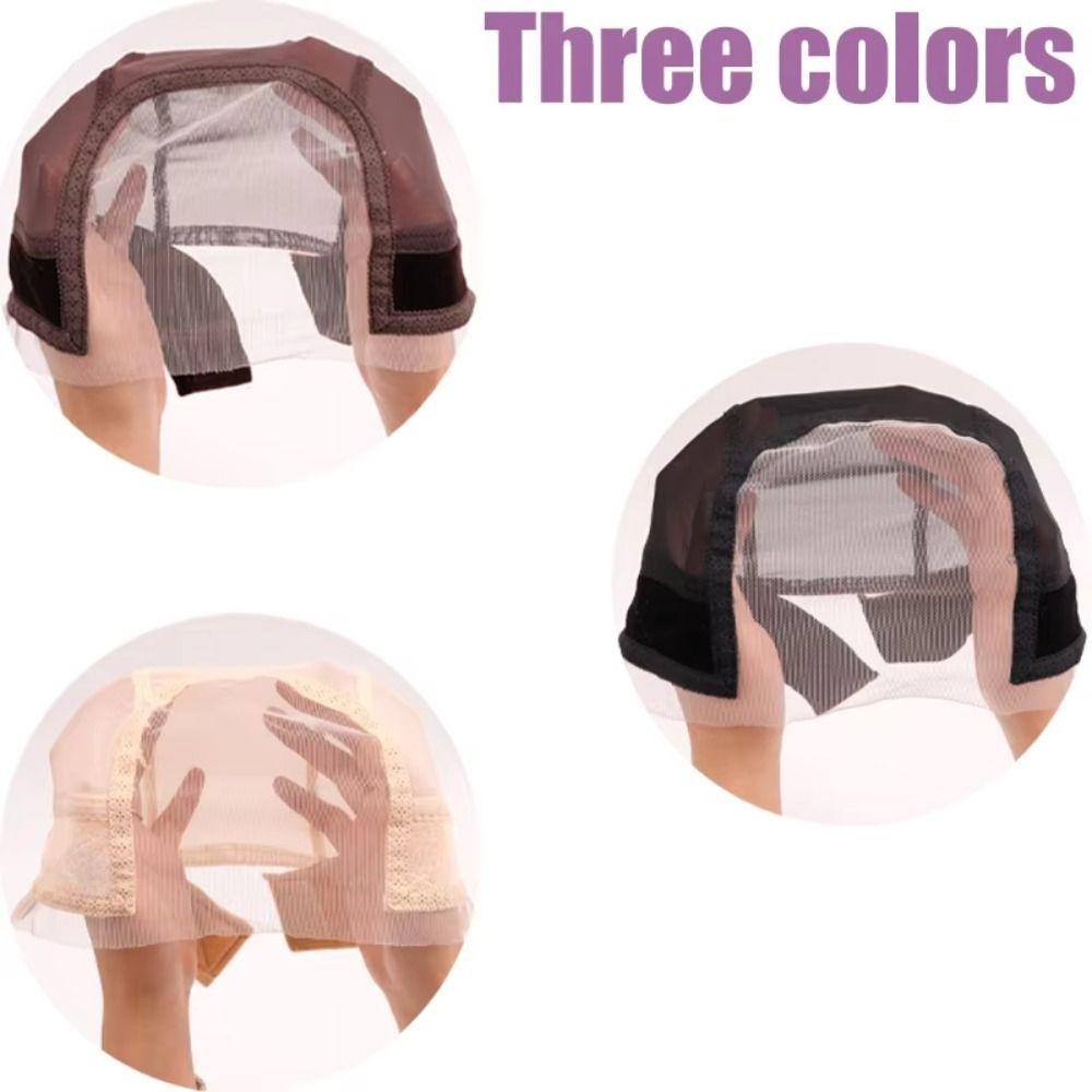 Rangejuce ที่วางวิกผม, พร้อมแถบจับ U Part Ventilating หมวกวิกผม, กันลื่นยืดหยุ่น 4*5 ลูกไม้โปร่งใสหมวกวิกผมวิกผมไร้กาว - รูปที่ 6