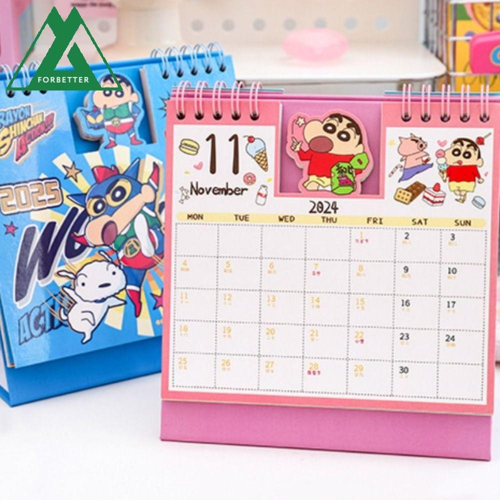 Forbetter ปฏิทินตั้งโต๊ะอนิเมะ, Crayon Shin-chan Lovely 2025 ปฏิทิน, Agenda Organizer เครื่องเขียนสไตล์ญี่ปุ่นตารางรายวันปฏิทินการ์ตูนการจัดระเบียบ