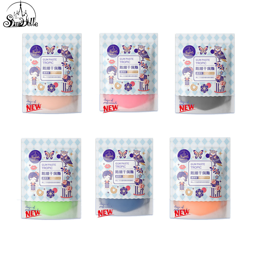 Shaniabelle 12สี fondant ส่วนผสม200g Moisture-proof DRY Pace GUM PASTE Tropic Multipurpose Universal รูปแบบกินได้ Handle Delicate ครีมเค้ก Decor