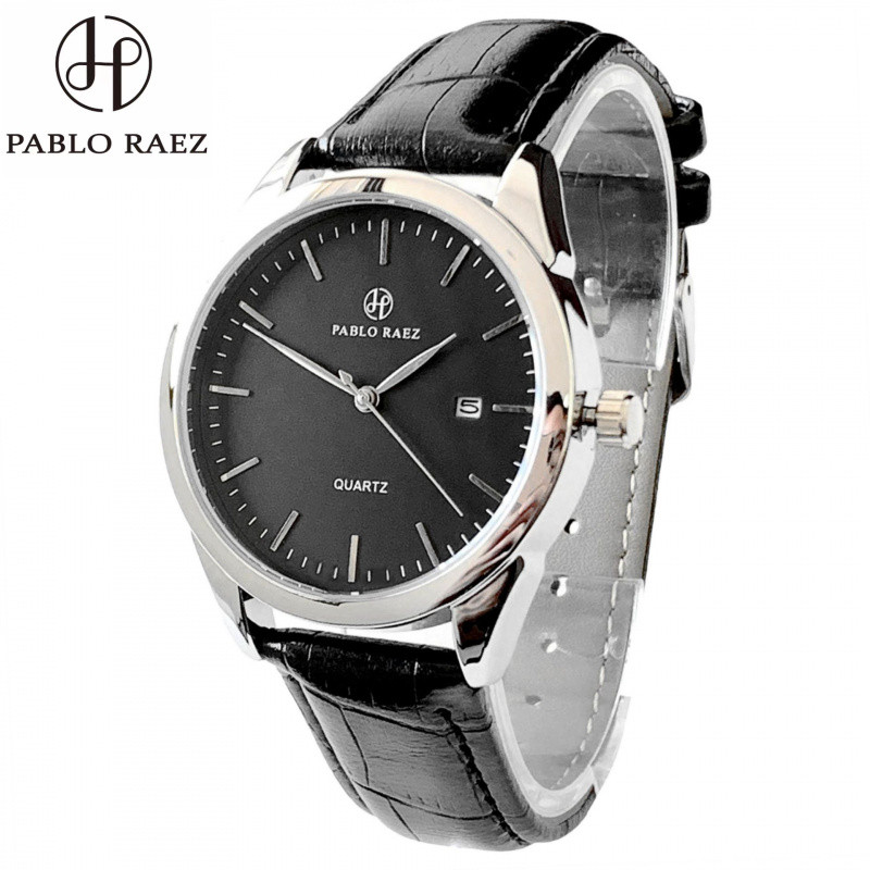 PABLO RAEZ แบรนด์แฟชั่นเรียบง่ายควอตซ์นาฬิกาผู้ชายของขวัญวันหยุด