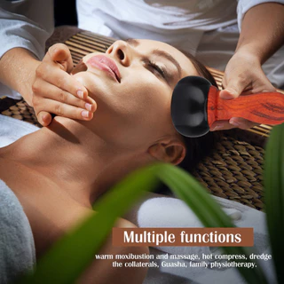 หินร้อนไฟฟ้า Gua Sha Cupping นวด Bian หิน Moxibustion อุปกรณ์ประคบร้อนขูดกลับความร้อนนวดผ่อนคลายกล้ามเนื้อผิว Lift Spa