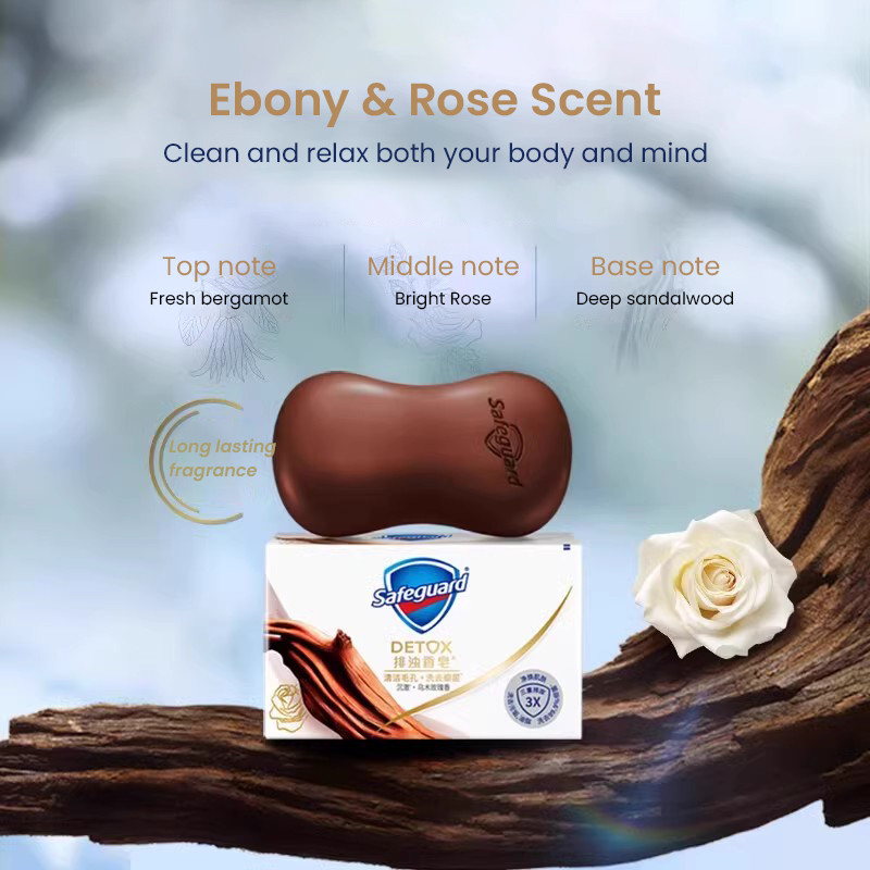 Safeguard Soap DETOX Pore Clean Face Hand Bath Cleaning สบู่มัลติฟังก์ชั่น กลิ่น Ebony Rose 108g - รูปที่ 6