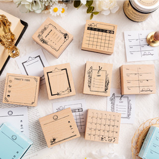 วารสารแสตมป์ชุดวินเทจไม้แสตมป์ยางสําหรับบัตรทําหรือวารสารสิ่…