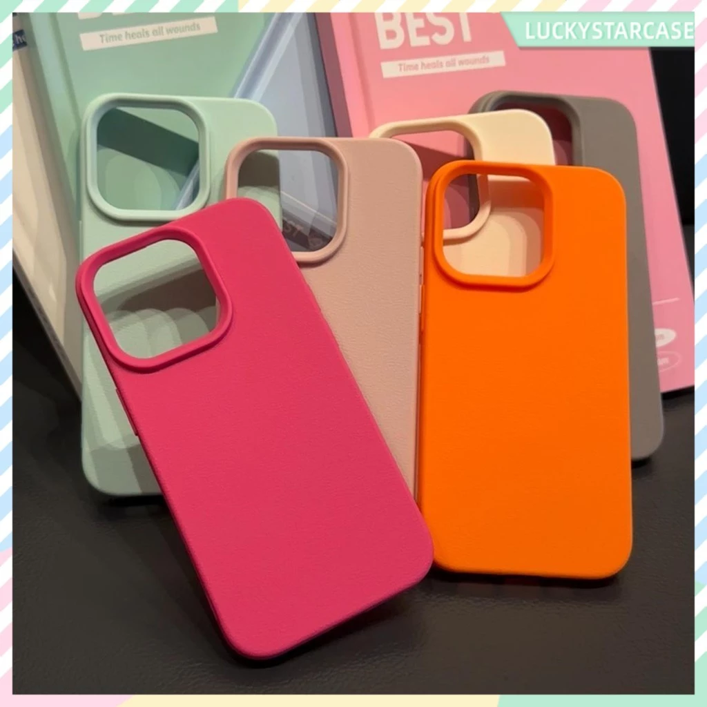 เคสโทรศัพท์ For iPhone 11 13 12 14 15 16 Pro Max 7 8 Plus XR XS X มาการอง เรียบง่าย สีทึบ ซิลิโคนอ่อนนุ่ม เคสกันกระแทก thumbnail 4