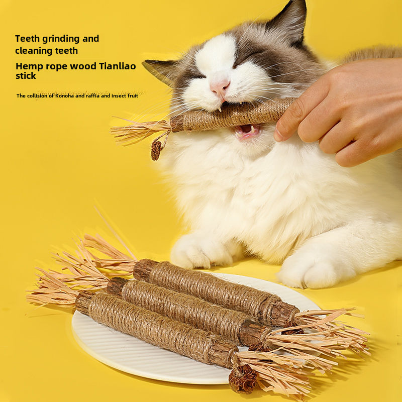 [QPet] Cat Molar Rod ของเล่นแมว Self-Hi บรรเทา Stuffy Cat Mint Ball Cat Teaser Bite-Resistant ทําควา