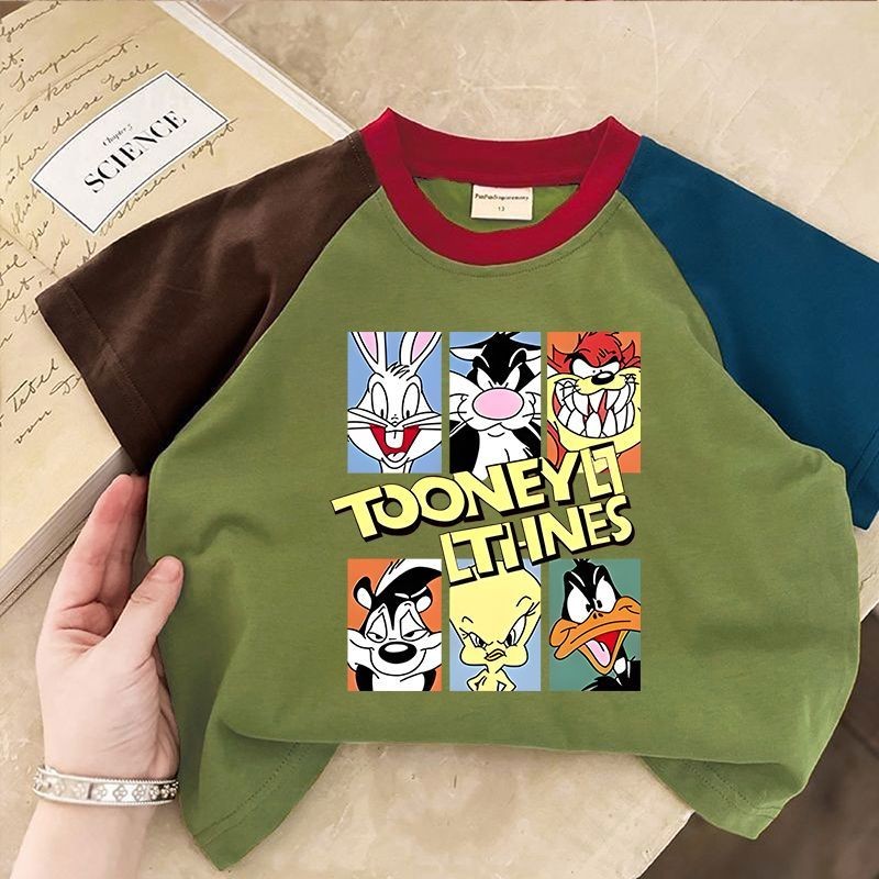 ฤดูร้อนใหม่ เสื้อยืดแขนสั้นผ้าฝ้ายแท้สำหรับเด็ก เสื้อยืดลายการ์ตูนสำหรับเด็กผู้ชาย เสื้อยืดแขนสั้นแบบแพทช์เวิร์ค เสื้อเด็กผู้หญิงที่มีสไตล์ - รูปที่ 6