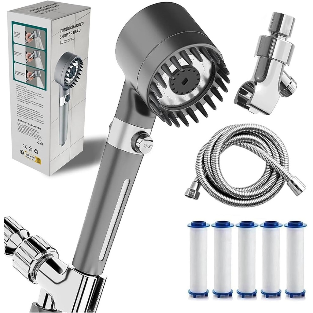 หัวฝักบัว Ion Drops, 2025 NEW Iondrops Filtered Showerhead, ฝักบัวกรองพร้อมมือถือ, การตั้งค่าปรับได้ด้วยท่อ