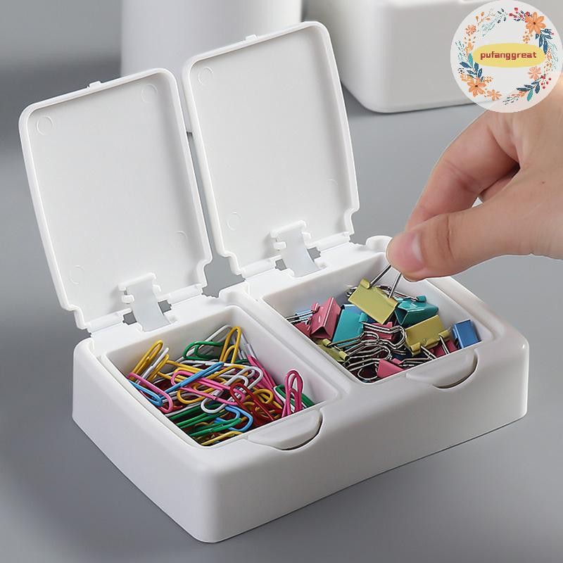 Pufanggreat กล่องเก็บเดสก์ท็อป Mini Cotton Swab พร้อมฝาปิดนักเรียนเครื่องสําอางผ้าฝ้ายพลาสติกกันฝุ่นนักเรียน Sundries Finishing กล่อง TH