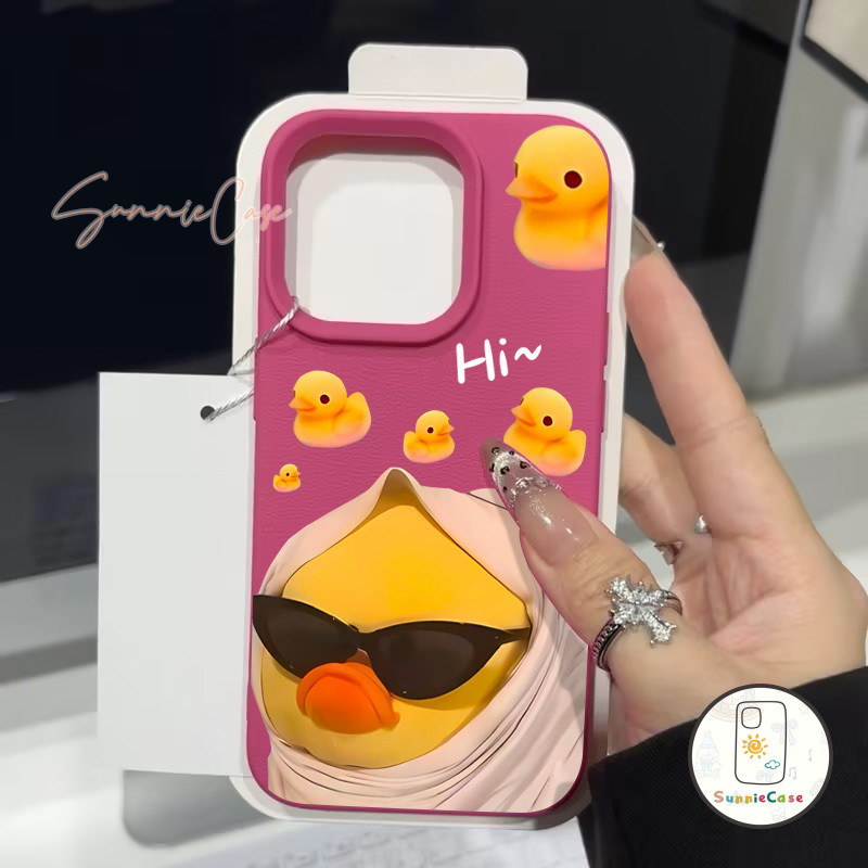 เป็ด เรียบง่าย เคสไอโฟน16 สำหรับ IPhone 15 11 12 16 13 14 Pro Max XR XS X 8Plus 7Plus Max 8 7 15 Plus SE เคสหนังนุ่ม - รูปที่ 4