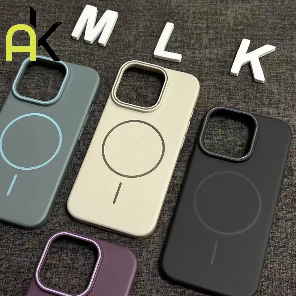 AK เคสแม่เหล็ก Premium Case for IPhone 11 13 12 14 15 16 Pro Max เลนส์ฟิล์มกระจกป้องกันโปร่งใสกันกระแทกฝาหลังแข็ง