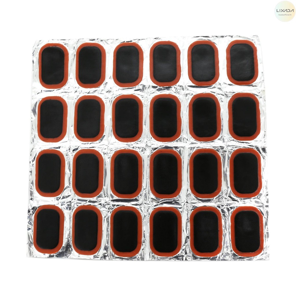 Lixada 24 ชิ้นจักรยานยางซ่อมแพทช์ท่อจักรยานเจาะยางแพทช์ชุดซ่อมสําหรับจักรยาน Inn